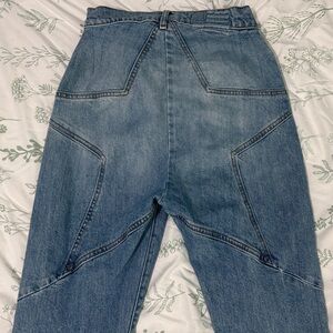 Revice Venus Flare Jeans S/M Star Eclipse Wash Blue Denim High Waist 70s Y2k